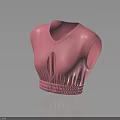 Pink Sleeveless Crop Top With V Neck Cutout Design And Braided Waistband