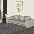 Modern Vitra Multiplayer Sofa In-line Sofa Crab Chair Sofa Three-seat Sofa Table Lamp 3d model