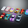 Colorful Toy Cars Collection With Various Models And Different Colors Displayed