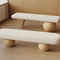 Modern Upholstered Benches With Wooden Round And Cone Legs In Indoor Room