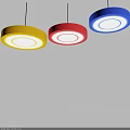 Colorful Circular Pendant Ceiling Lights With Ring Design And Illuminated Glow 3d model