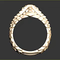 Elegant Gold Ring With Intricate Patterns On Black Background Showing Reflection 3d model