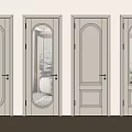 Modern White Hinged Doors With Glass Panels And Panel Designs For Interior 3d model