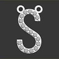 White Decorative Letter S Shaped Home Accessory With Dotted Surface And Bear Ears