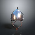 Ancient Metal Helmet As Protective Weapon With Riveted Design And Spiked Top