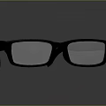 Modern Black Rectangular Glasses Frame Placed On Sleek Reflective Surface 3d model