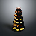 Stylish Black Multi Tiered Dessert Display Stand For Serving Various Pastries And Desserts
