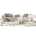Modern Sofa Coffee Table Combination Cream Sofa Coffee Table Combination Sofa Coffee Table Leisure Chair Leisure Sofa 3d model