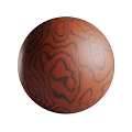 Wood Grain Texture Wall Featuring Wooden Sphere On Natural Pattern Surface 3d model