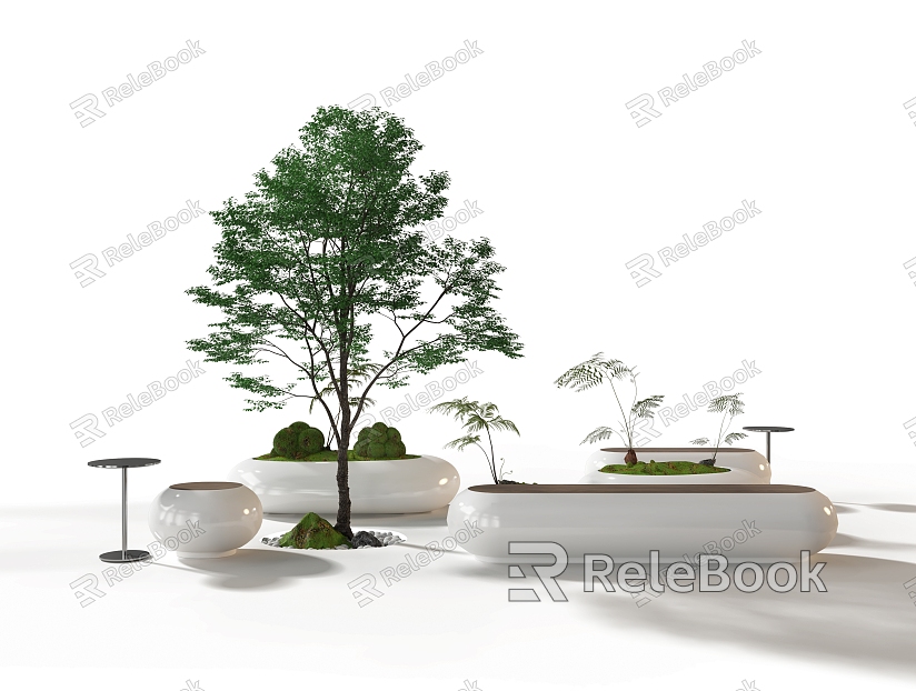 Outdoor landscape stool landscape flower bed model