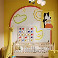Colorful Nursery Room With Cartoon Decor And Toys