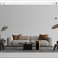 Modern sofa coffee table combination 3d model