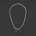 Silver Chain Necklace With Two Dog Tag Pendants And Link Design