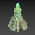 Next Generation Bride Wedding Dress Evening Dress Fashion Beauty Medieval Princess Noble Lady Lace Long Dress Over the Knee High Heels Rose Bow Hair Band Crown Headdress 3d model