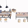 Modern Workbench Woodworking Workbench Operating Table 3d model
