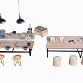 Modern Workbench Woodworking Workbench Operating Table 3d model