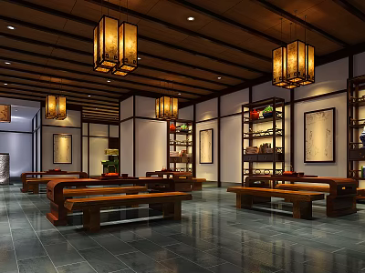 Chinese Teahouse Leisure Tea Room 3d model