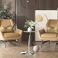 Nordic Casual Sofa Combination Single Sofa 3d model