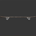Black Wooden Skateboard With Classic Deck And Smooth Rolling Wheels 3d model