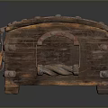 Rustic Vintage Wooden Storage Chest With Distressed Wood And Metal Clasps