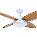 Modern White Ceiling Fan Light With Wooden Blades And Contemporary Design