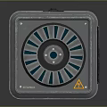 Industrial Tech Device With Metallic Casing Circular Knob Digital Screen And Warning Symbol 3d model