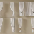 White Curtains Featuring Various Hanging Styles And Decorative Tiebacks