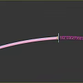 NARUTO Themed Katana Sword With Pink Blue Gradient Blade And Metallic Handle