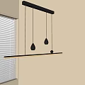 Modern Linear Pendant Light With Black Drop Pendants For Interior Living Space Decor