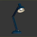 Blue Modern Table Lamp With Adjustable Arm And Round Base White Shade For Home Office