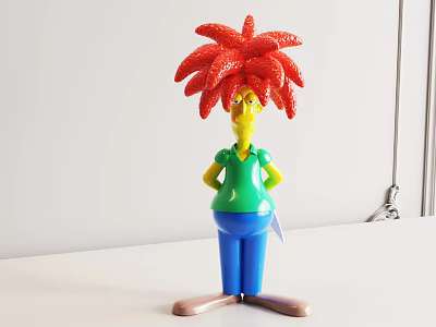 Modern cartoon character toy plastic ornaments hand 3d model