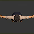 Traditional Female 3D Character Model With Pink Top Blue Apron And Open Arms Pose