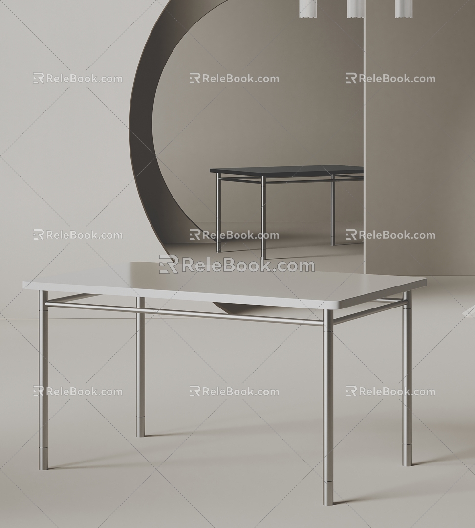 Capital table paint table minimalist table 3d model