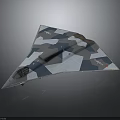 Triangular Unmanned Aerospace Craft For Space Exploration With Blue Gray Camouflage Pattern