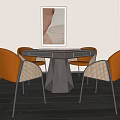 Modern Mahjong Table and Chair Chess and Cards Table and Chair Casual Square Table and Chair 3d model
