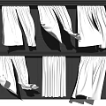 White Sheer Curtains In Various Styles For Interior With Dark Paneled Walls