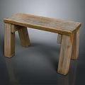 Rustic Wooden Stool With Simple Design Square Legs And Natural Wood Texture