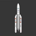 Detailed White Rocket Model For Space Exploration With Logos And Markings