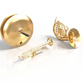 Golden Household Decorative Ornaments With Round Plate Trumpet And Horn Shapes