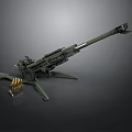 Green Military Cannon Model With Stand Wheels And Ammunition Shells