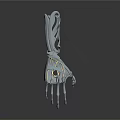 Advanced Robotic Hand With Metallic Structure And Articulated Mechanical Joints 3d model