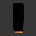 Black Audio Speaker With Orange Base Vertical Stripe Design And Circular Front Logo