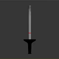 Shiny Vertical Metal Rod With Black Base And Red Ring Decoration