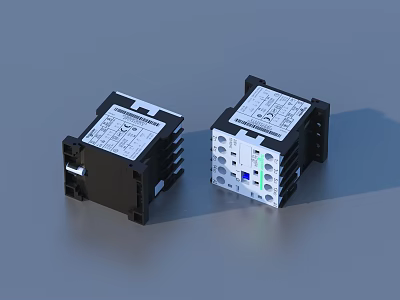 Household Electrical Devices Two Black And White Control Units With Terminal Blocks And Indicator Light 3d model