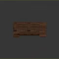 Wooden Storage Shelf Cabinet with Multiple Shelves Drawers and Decorative Rail Design