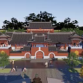 Chinese Style Temple Characteristic Architecture Temple Architecture 3d model