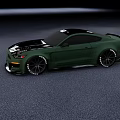 Green Sporty Muscle Car With Black Roof And Alloy Wheels Exterior Design