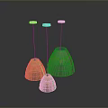 Bamboo Woven Pendant Lamp Combination with Modern Design and Different Sizes for Home Decor