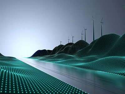 Modern windmill environmental protection concept 3d model