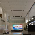 Government Service Hall Interior With Modern Design Reception Desk And Bright Waiting Area